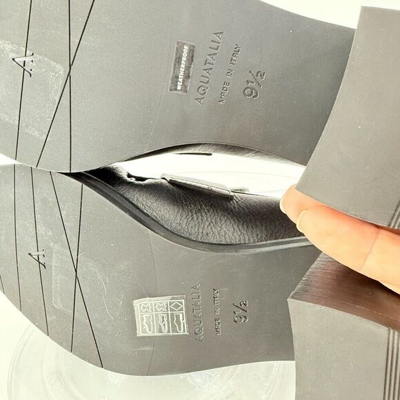 Aquatalia Josette Leather Slip On Heeled Loafers Waterproof - Picture 13 of 15